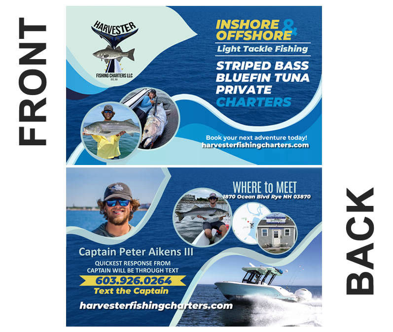 Bontra Web Design - Harvester Fishing Charters business card design