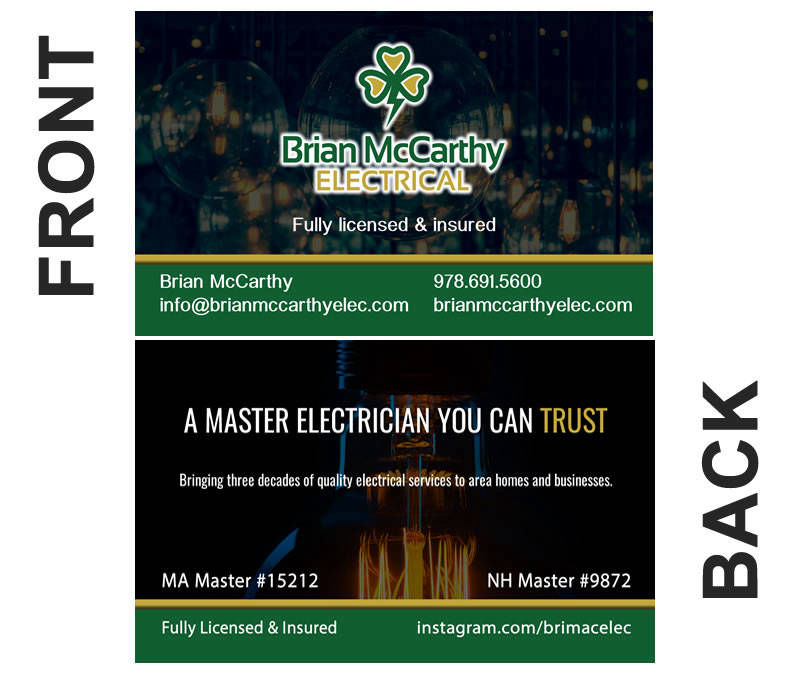 Bontra Web Design - Brian McCarthy Electrical business card design