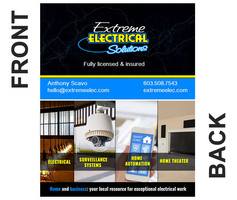 Bontra Web Design - Extreme Electrical Solutions business card design