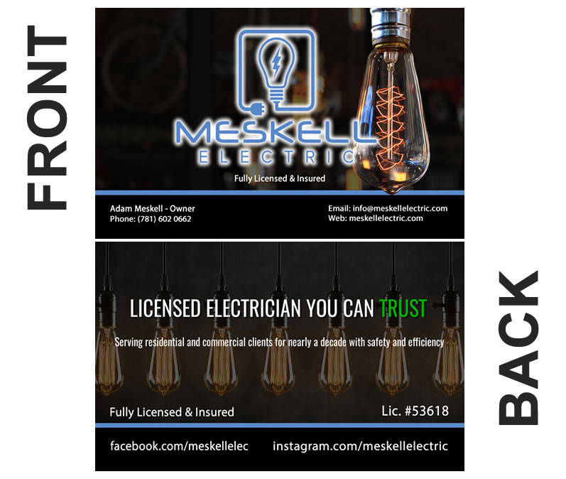 Bontra Web Design - Meskell Electric business card design